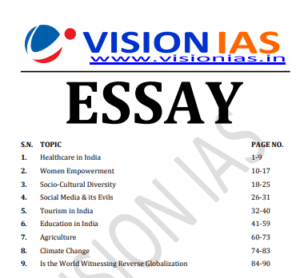 vision ias essay paper